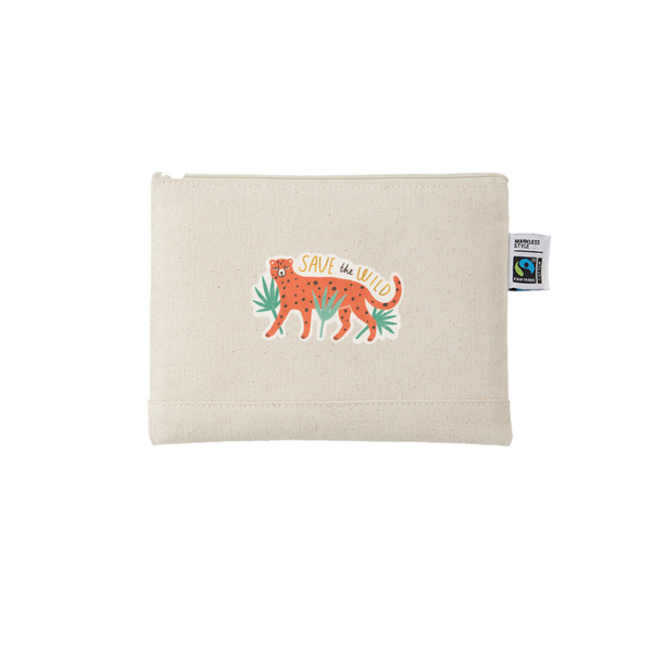 フェアトレードコットンキャンバスフラットポーチ（S）画像