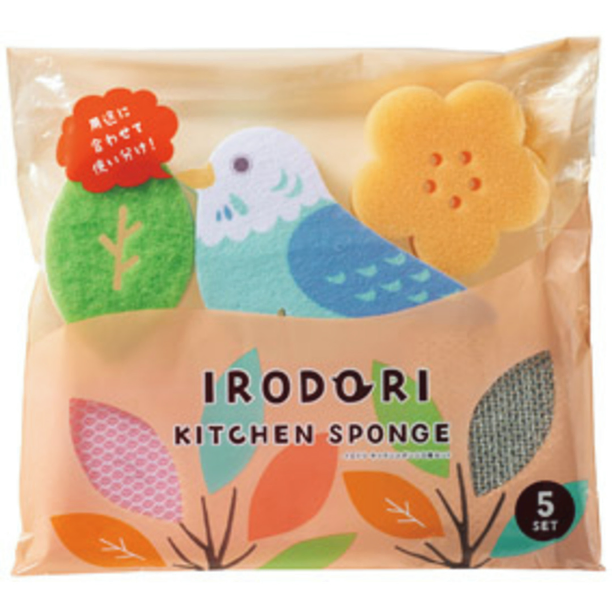 【商品のみ】イロドリ キッチンスポンジ５種セット
