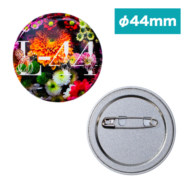 円形44mm安全ピン缶バッジの商品画像