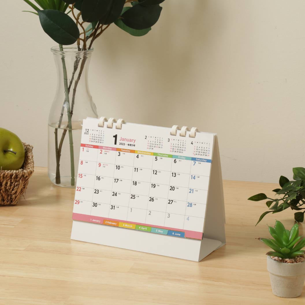 短納期出荷】5カラーインデックス KC-002 卓上カレンダー｜ノベルティ