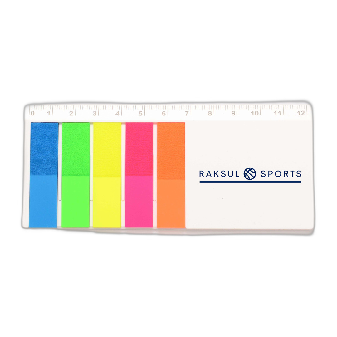 オリジナルルーラー付フィルムふせん インデックス 5色