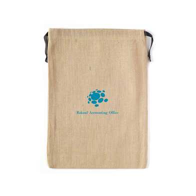 ジュート&コットン巾着 (L)画像