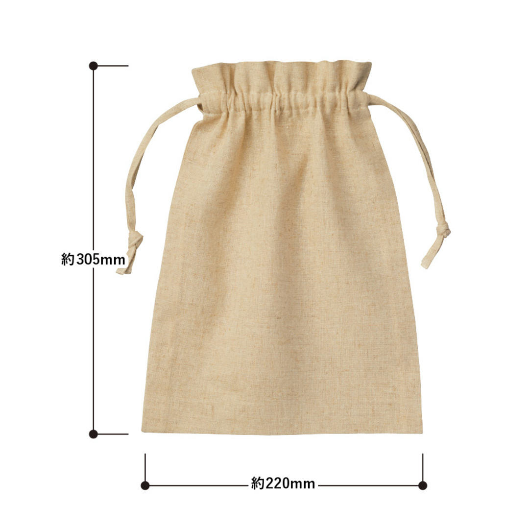 美品】paisano リネン巾着 サイズL 美品】paisano リネン巾着 サイズL