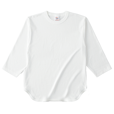 オリジナルCross Stitch 6.2oz オープンエンド ベースボール 七分袖Tシャツ