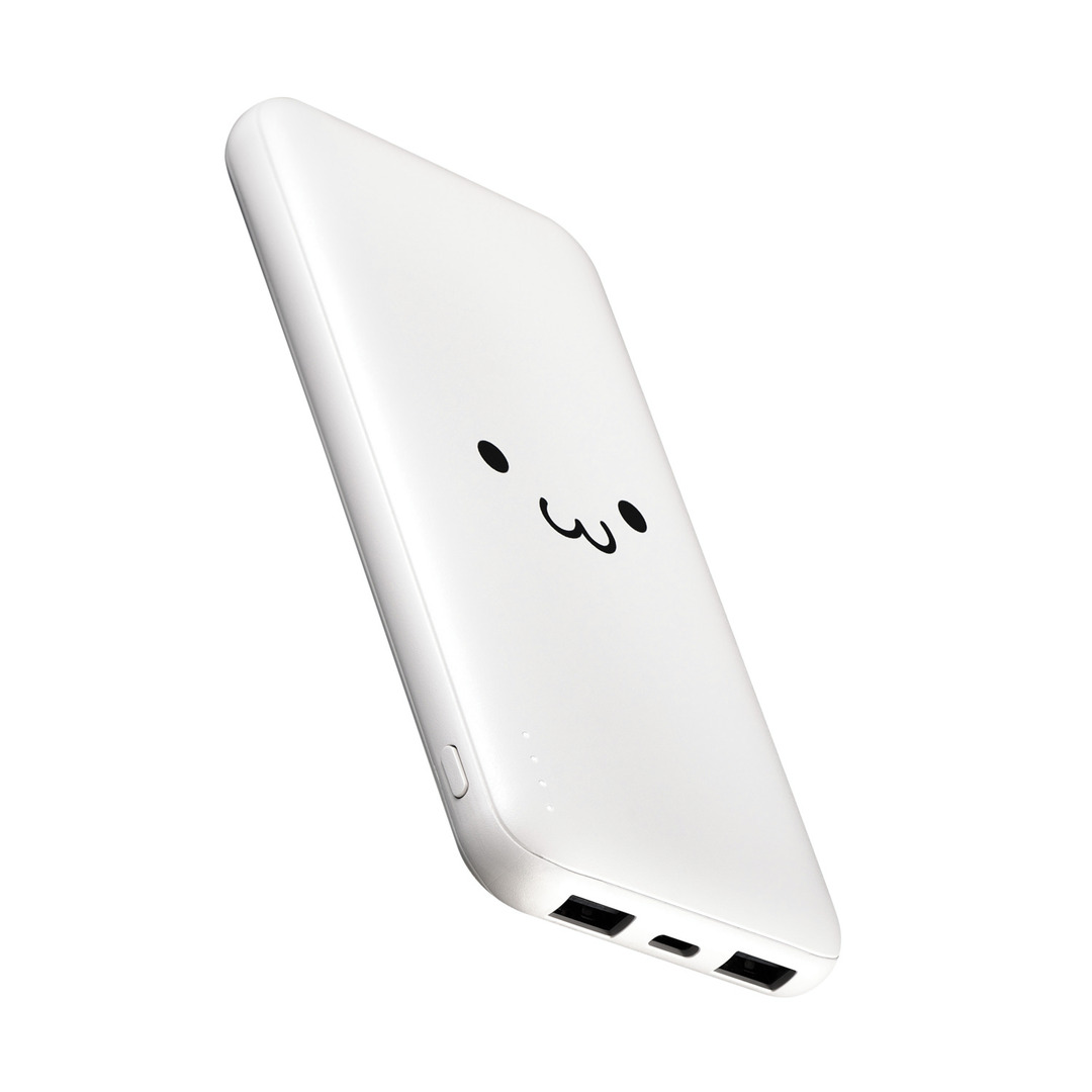 エレコム モバイルバッテリー 10000mAh 大容量 薄型 ケーブル付属 DE-C66-10000
