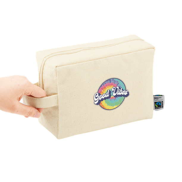 フェアトレードコットンキャンバスファスナーポーチ（L）画像