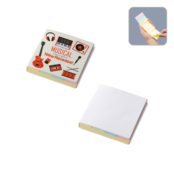 カスタムデザイン付箋 三つ折り型 2サイズ4色