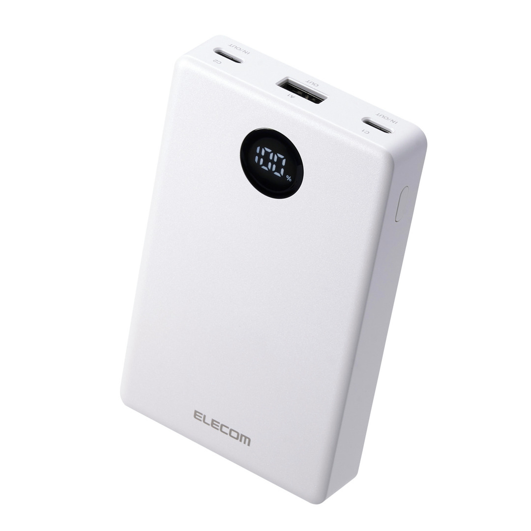 エレコム モバイルバッテリー 10000mAh 半固体リチウム  DE-C86-10000画像