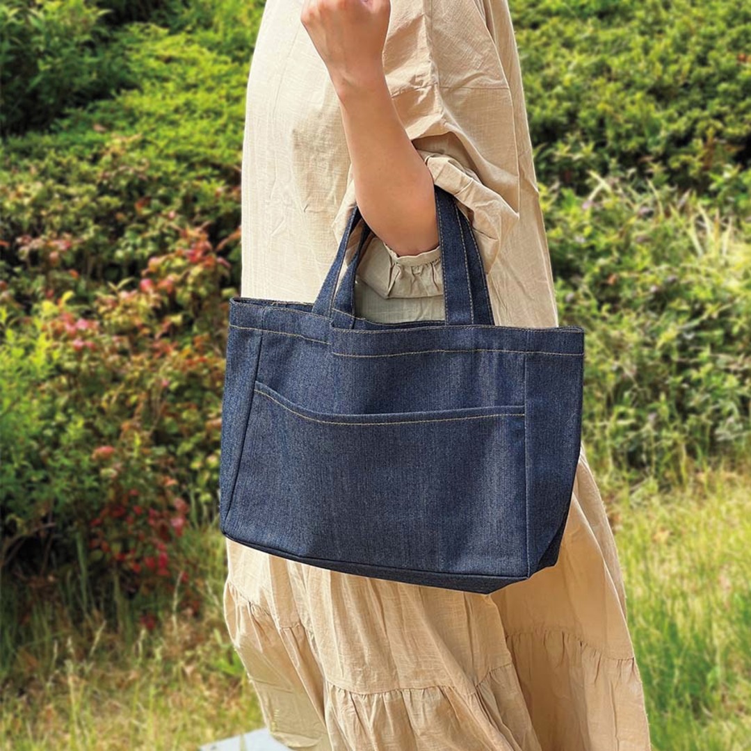 デニムフロントポケットトート インディゴ TR-1376