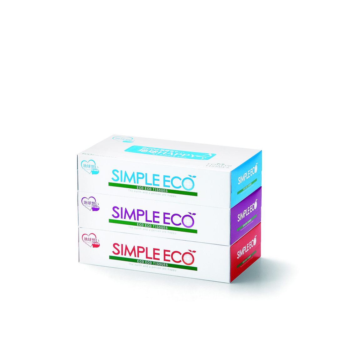 【商品のみ】シンプルエコティッシュBOX 100W3P