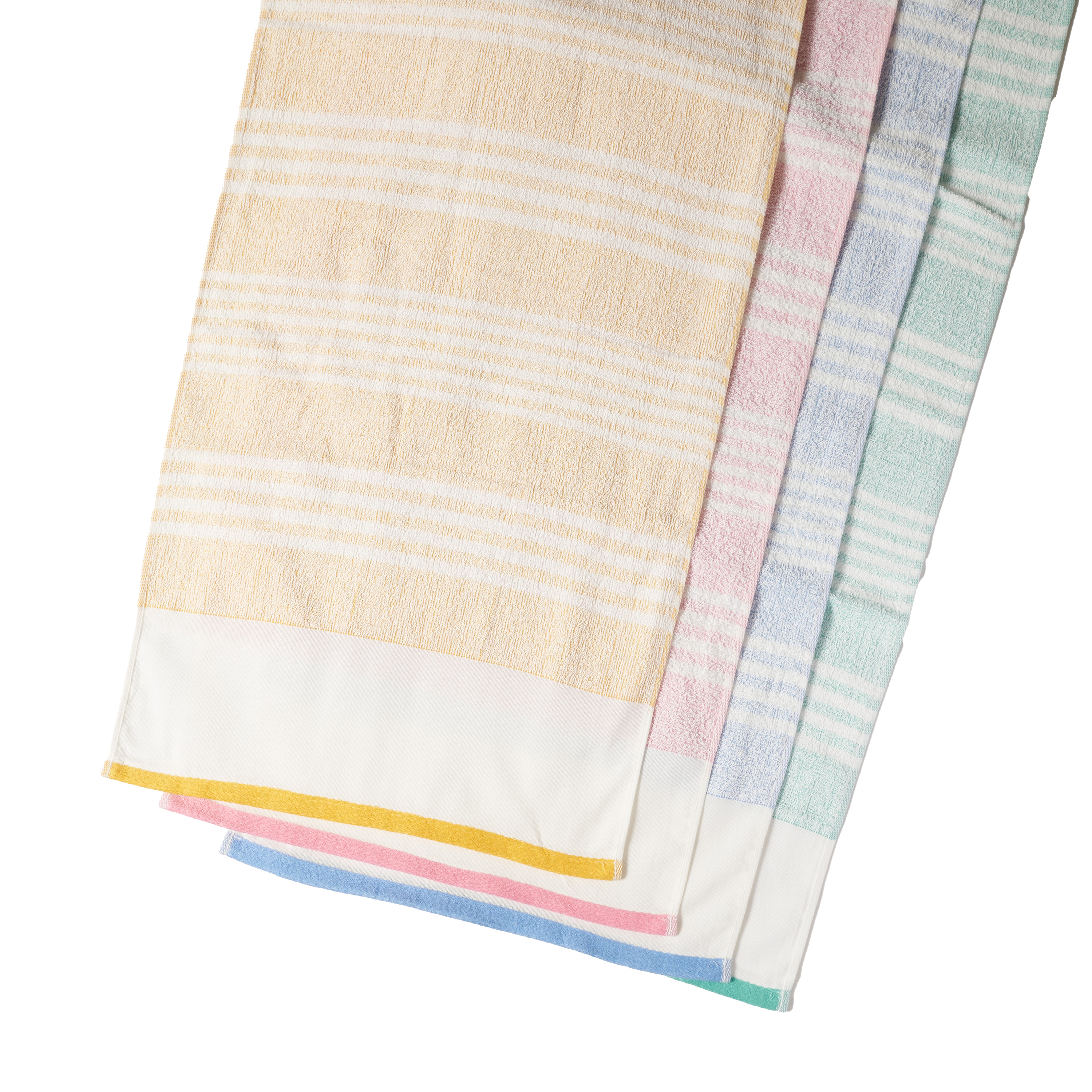 マルチボーダー柄国産タオル 4色セット 200匁