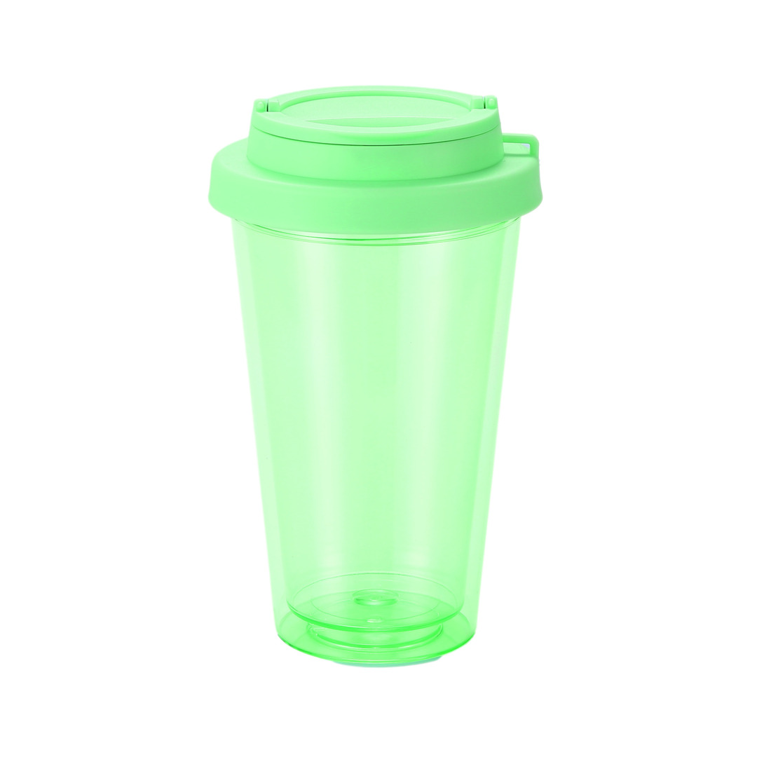 フラップ付二重構造クリアタンブラー 450ml