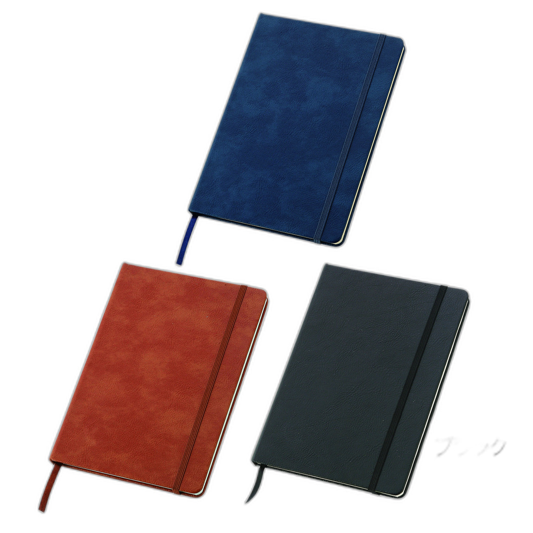 レザー調ハードカバーノート A5 6mm罫 全3色｜ノベルティ・オリジナル