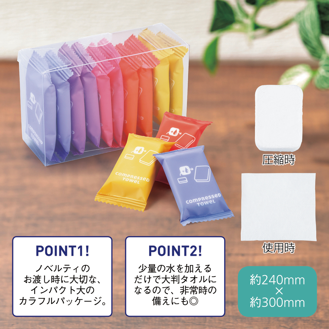 SOUND VOLTEX ビッグタオル　クリアケースセット 商品のみ】ポータブル圧縮タオル10個セット(クリアケース入り