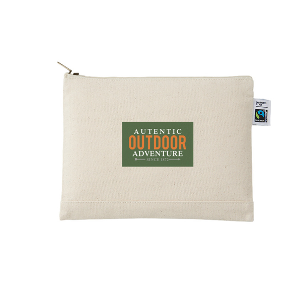 フェアトレードコットンキャンバスフラットポーチ（M）画像