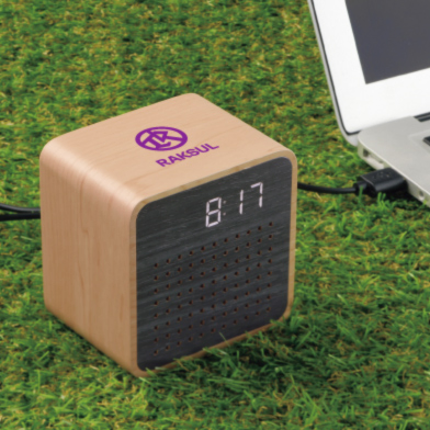 スピーカークロック キューブ画像