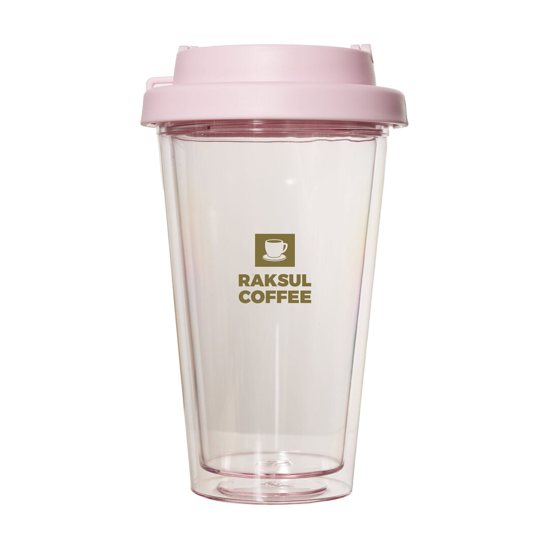 フラップ付二重構造クリアタンブラー 450ml｜ノベルティ・オリジナル