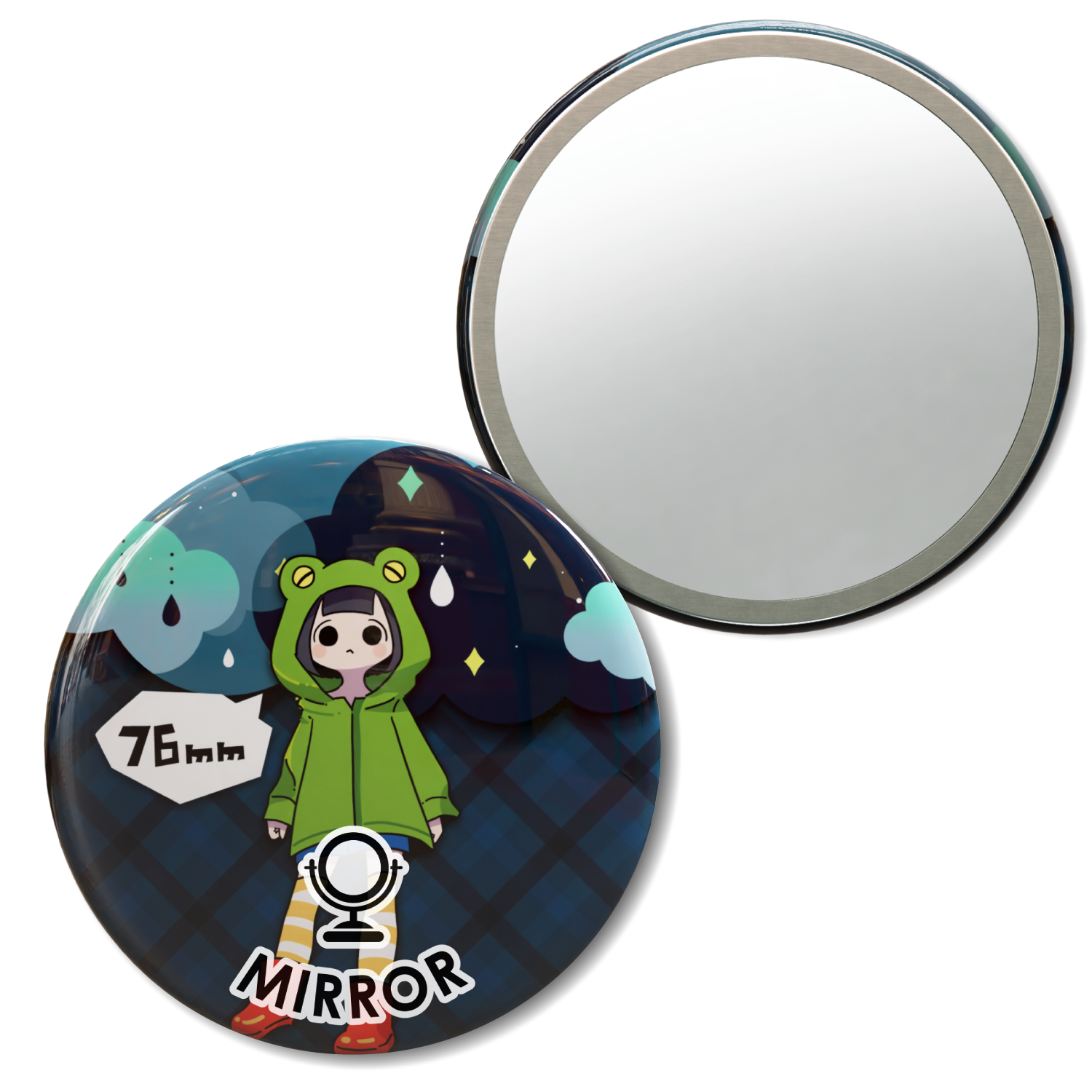 円形76mm缶ミラー｜ノベルティ・オリジナルグッズ・記念品ならラクスル