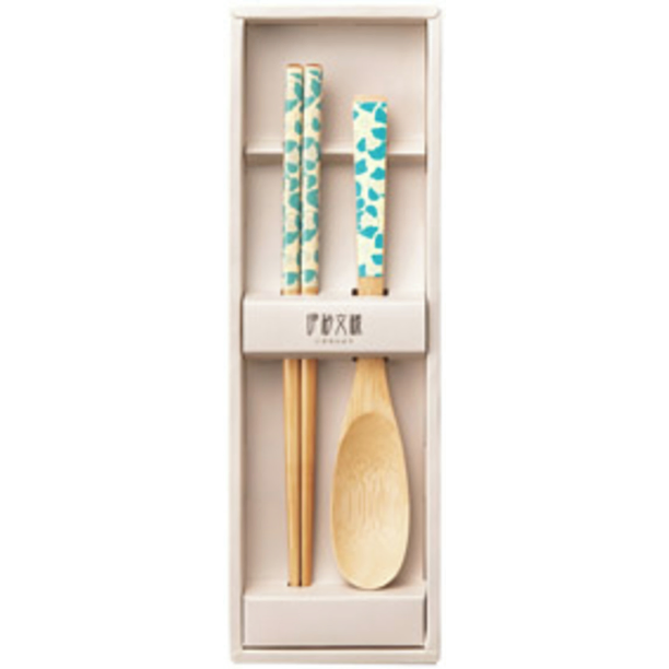 【商品のみ】伊砂文様　箸・スプーンセット画像