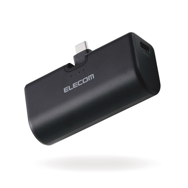 エレコム モバイルバッテリー 5000mAh 小型 USB-C端子一体型 ケーブルレス ブラックの商品画像