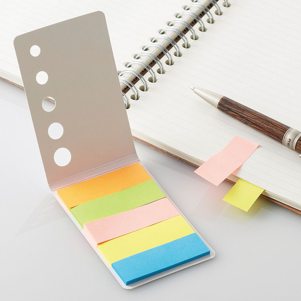 【短納期】カバー付フセンメモ インデックス 5色