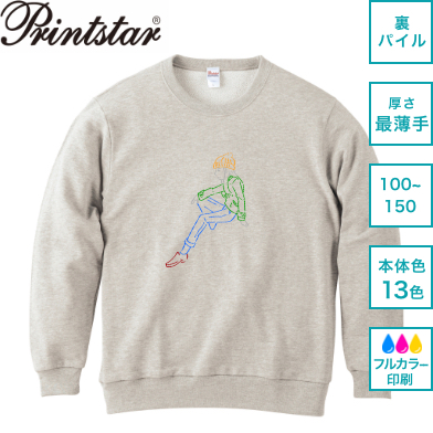 Printstar 8.4オンス クルーネックライトトレーナー キッズ