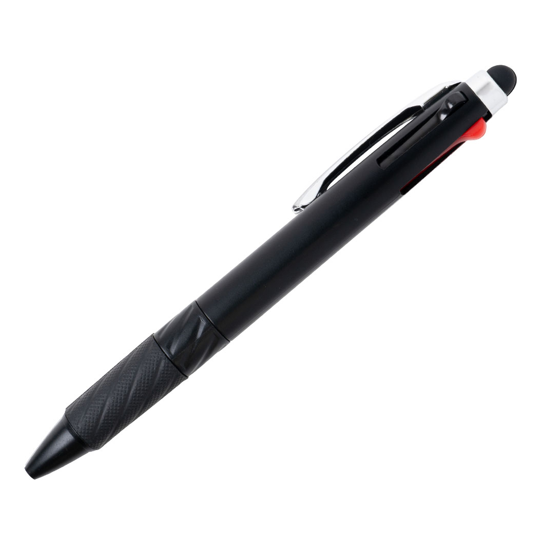 タッチペン付3色ボールペン V010565｜ノベルティ・オリジナルグッズ