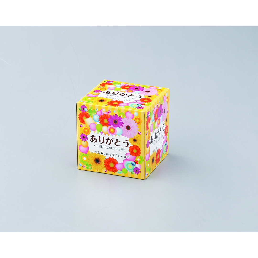 【商品のみ】ありがとうキューブBOXティッシュ50W