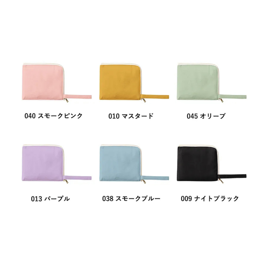 キャンバスL字ファスナーフラットポーチ（S）｜ノベルティ
